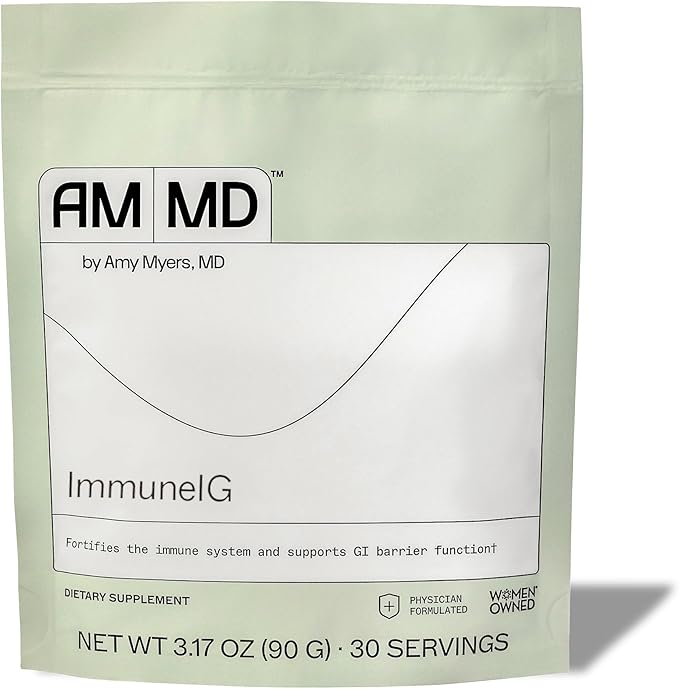 Amy Myers MD ImmuneIG - Colostrum Alternative for Immune Function &amp GI Barrier Support - Replenish Immunoglobulins - Excrete Unwanted Substances - Dairy-Free - 3.17 oz (30 Servings)