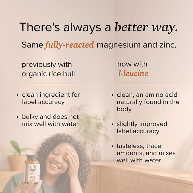 Potent &amp Pure Magnesium &amp Zinc Complex - Fully Reacted Magnesium with Chelated Zinc Picolinate - by Rootcha | 120 Capsules