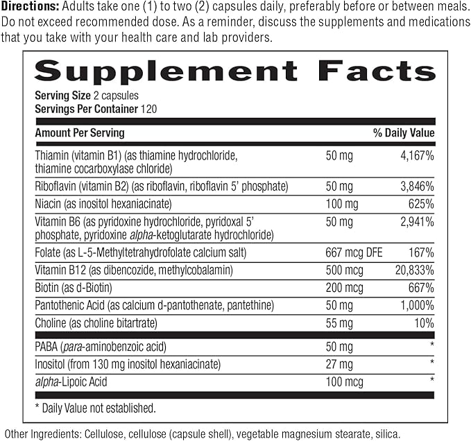 Country Life Coenzyme B-Complex Vitamin Support Energy and Metabolism Daily Supplement 240 ct