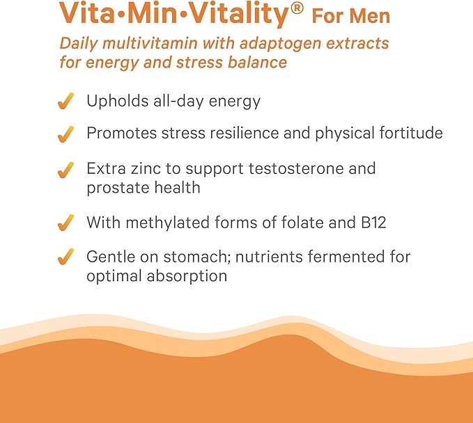 PURE SYNERGY Vita·Min·Vitality | Natural Multivitamin for Men | Men’s Daily Multivitamin Made with Organic Whole Foods | for Energy Stress and Immune Support (60 Tablets)