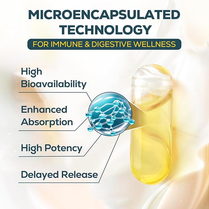 Tributyrin Supplement for Gut &amp Immune 800mg | High Bioavailability with Microencapsulated Probiotics &amp Prebiotics - Advanced Liquid-Filled Tributyrin Complex Gluten Free 180 Capsules