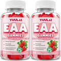 Pack of 2 EAA Gummies Essential Amino Acids - All 9 Essential Aminos (EAA) and All Branched-Chain Aminos (BCAAs) for Muscle Recovery Energy Support Strawberry Flavor 120 Count