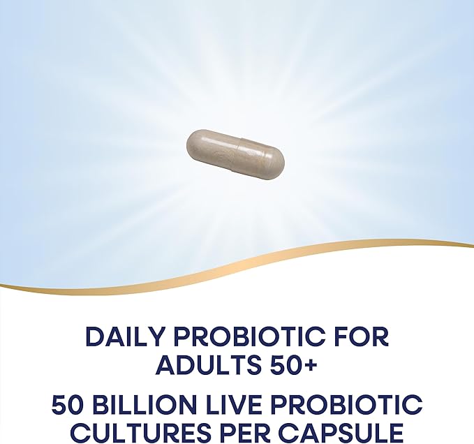Nature's Way Fortify Optima Probiotic for Adults 50+ 50 Billion Live Cultures Supports Digestive Balance Colon &amp Immune Health* No Refrigeration Needed 30 Capsules (Packaging May Vary)