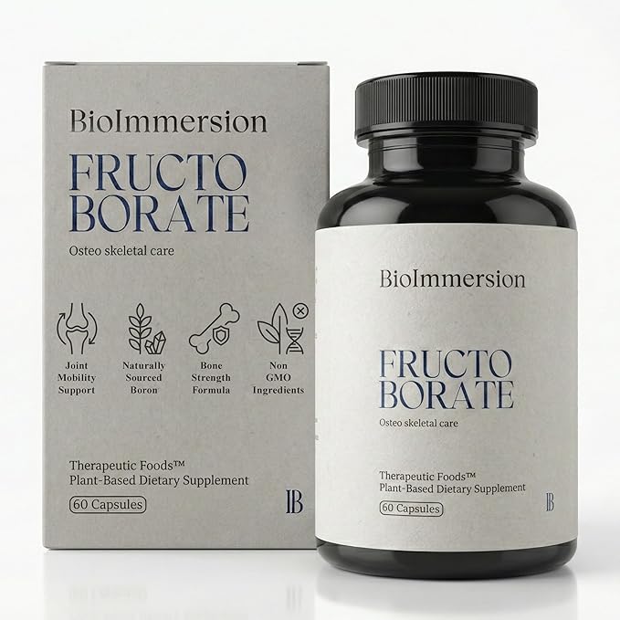 Bioavailable Boron Supplement 6mg. 60 Caps of Fructo Borate Bor Complex Supports Healthy Bones Joints Metabolism. Whole Food Derived Boron Joint Supplement w/ Carbohydrate Linkage. Vegan Non-GMO