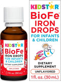 BioFe Pure Iron Drops Unflavored for Infants and Children 1 Fl. Oz. 10mg Elemental Iron Micronized and Microencapsulated Iron