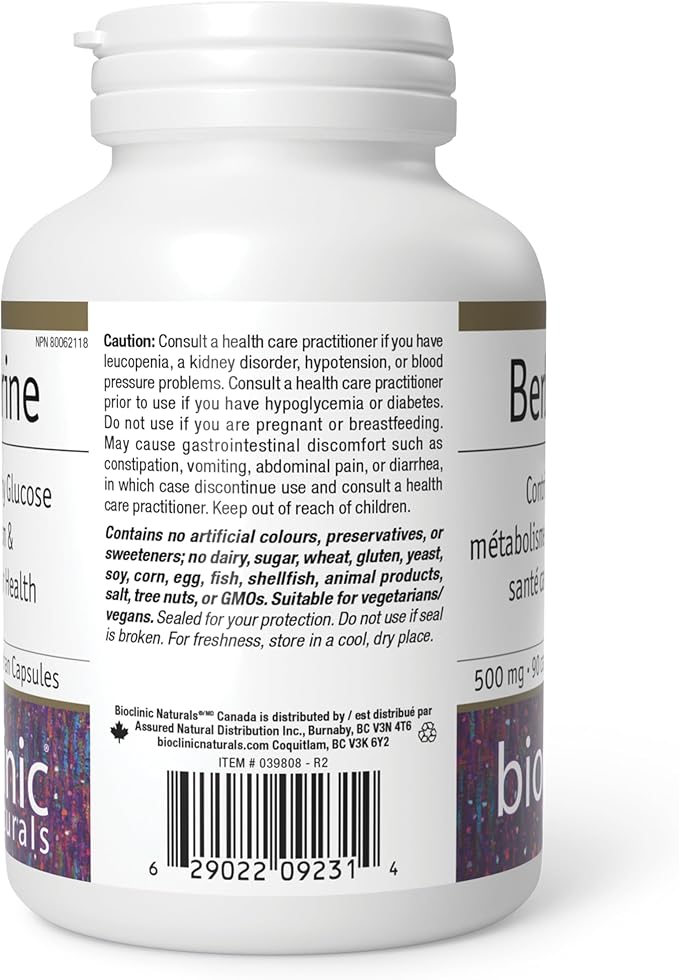 Bioclinic Naturals Berberine HCL 500 mg 90 Caps