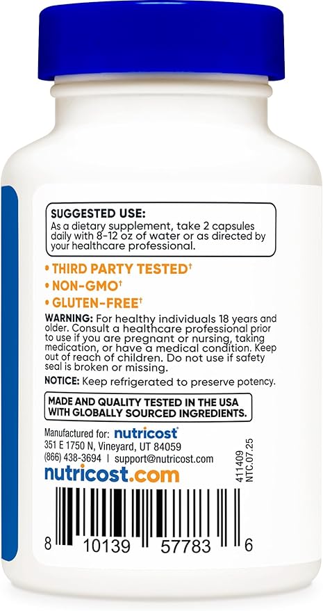 Nutricost NMNH Supplement (500mg) 60 Capsules - Reduced β-Nicotinamide Mononucleotide Vegan GMO-Free Gluten-Free 30 Servings