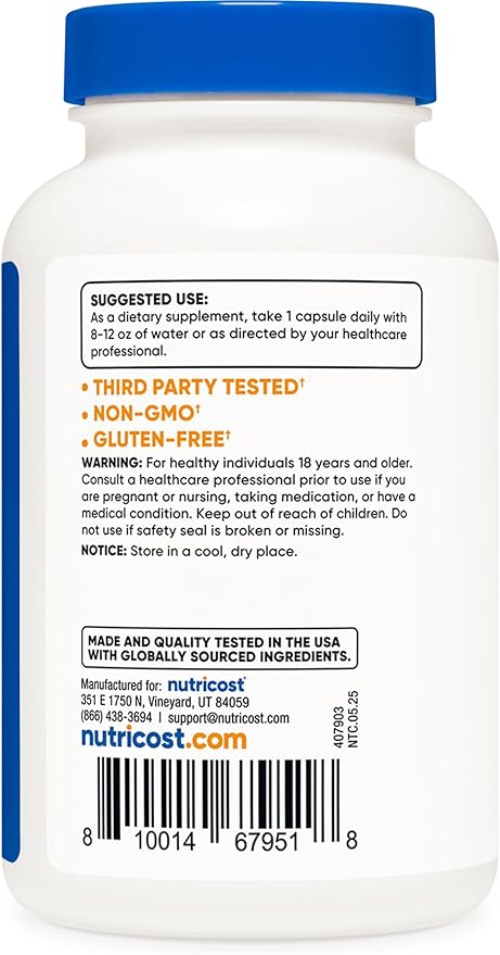 Nutricost TMG 750mg 120 Capsules (3 Bottles)