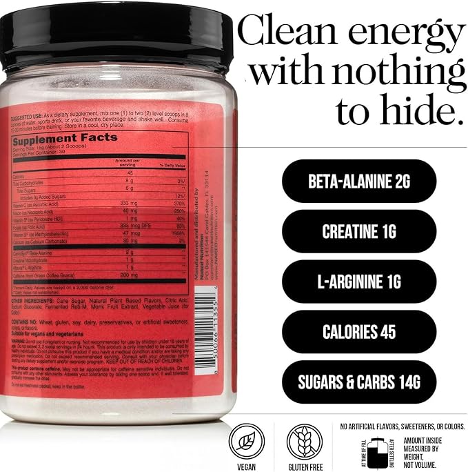 NAKED Strawberry Lemonade BCAAs + Cherry Lime Energy – 2:1:1 Amino Acids (34 Servings) &amp Clean Pre Workout (30 Servings) | Strength Endurance &amp Recovery