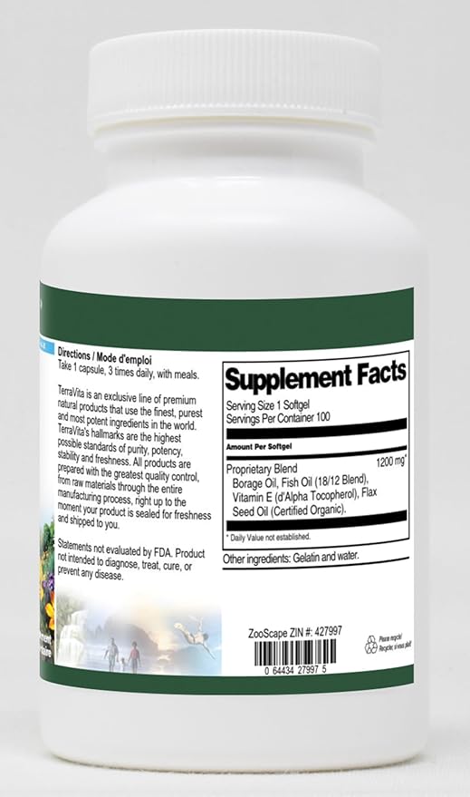 Omega 3-6-9 EFA Blend - 1200 mg (100 softgels ZIN: 427997)