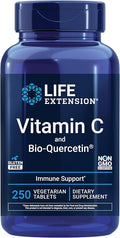 Life Extension Vitamin C and Bio-Quercetin® Cardiovascular Health Supplement Immune Support Highly absorbable quercetin Vitamin C Gluten Free Non-GMO Vegetarian 250 Tablets