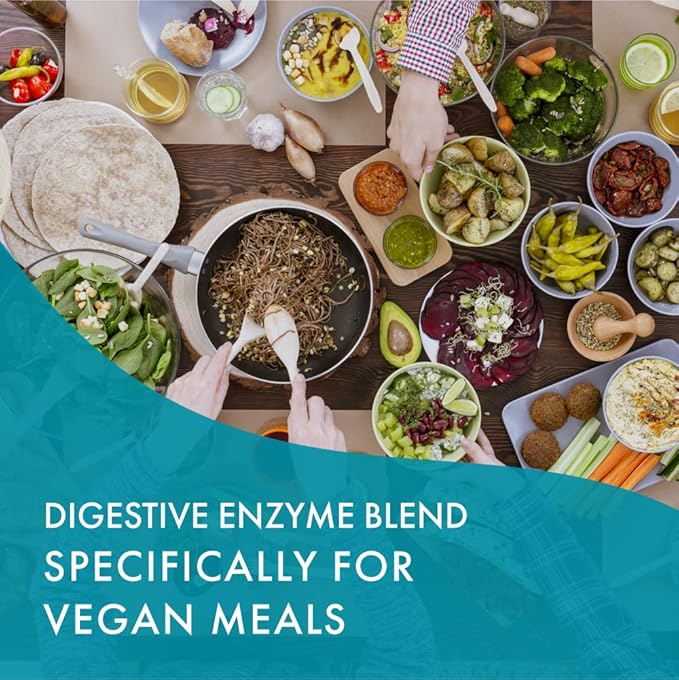 Real-Zymes™ VEGAN Digestive Enzymes Supplement with Probiotics for Better Digestion - Natural Support for Relief of Bloating Gas Belching Diarrhea Constipation IBS etc. - 30 Caps