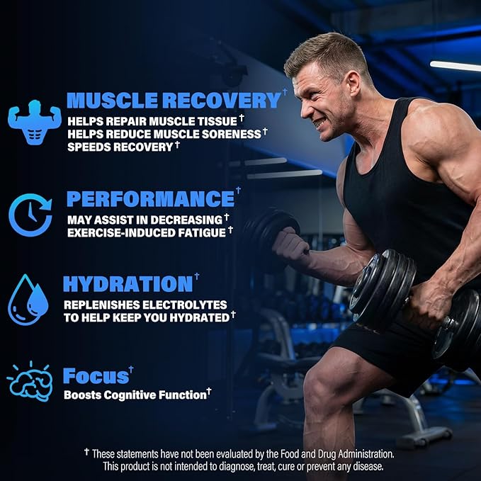 EAA Gummies - 2:1:1 BCAA Formula (8300mg) - Essential Amino Acids for Muscle Recovery &amp Endurance - Non-GMO Gluten Free Sugar Free Vegetarian Blue Raspberry Flavor - 90 Count