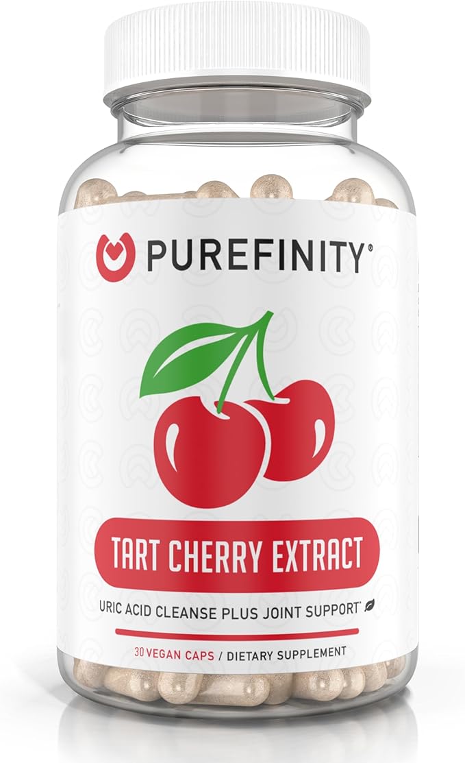 PUREFINITY Tart Cherry Extract Capsules + Uric Acid Flush Capsules Bundle