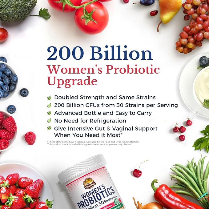 Vitalitown Women’s Probiotics | 200 Billion CFUs 30 Strains | 60 ct | Shelf Stable Acid Resistant | Replenish Good Critter Intensive Digestive &amp Vaginal Support | Vegan Non-GMO