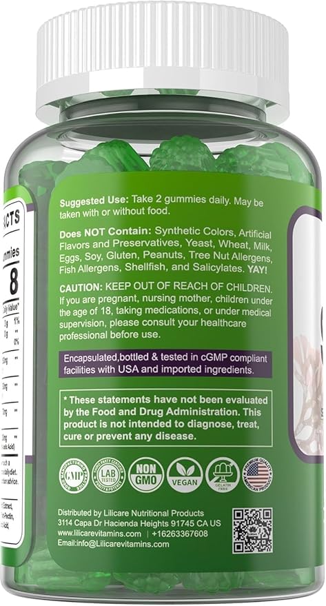 Sea Moss Gummies - Irish Sea Moss Gummies for Adults &amp Kids - Advanced Superfood Seamoss Supplement + Bladderwrack &amp Burdock Root ExtractACV for Daily Immune Gut Cleanse Vegan Sugar Free