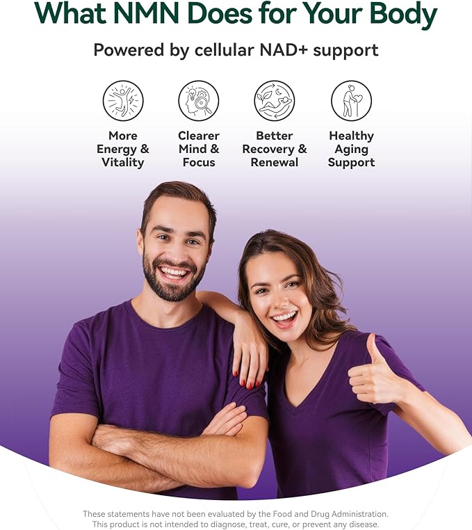Inner Brightness NMN Supplement 500mg 99.9% High Purity Supports NAD+ Levels &amp Cellular Energy 5-in-1 Formula with Resveratrol &amp Astaxanthin Non-GMO Gluten-Free 60 Capsules