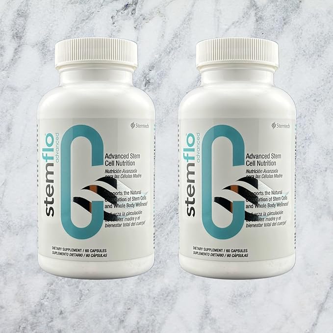 StemFlo® Advanced Formula Trans-Resveratrol Curcumin and Super Antioxidants for Health Longevity and Vitality 60 Capsules (2 Pack)