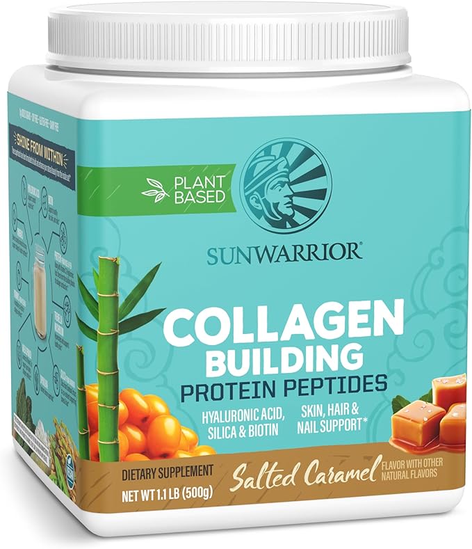 Vegan Collagen Protein Powder for Women Silica Plant Based Collagen Powder with Vegan Hair Skin and Nails Vitamins Non-GMO No Added Sugar Soy Dairy &amp Gluten Free (Salted Caramel 20 Servings)