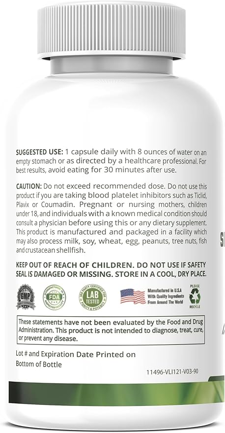 Serrapeptase 40000 SPU - Proteolytic Enzyme for Inflammation Support - Sinus Respiratory and Joint Comfort - Non-GMO - Gluten Free - Vegan - 90 Capsules