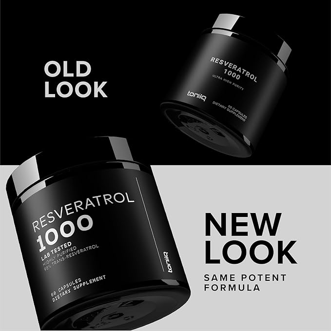 Ultra High Potency Third-Party Tested Trans Resveratrol 1000mg - 98% Pure Highly Purified and Bioavailable - Resveratrol Polygonum Root Extract - 60 Capsules