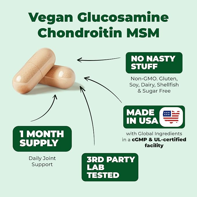 Vimerson Health Vegan Glucosamine Chondroitin MSM &amp Turmeric Quercetin with Bromelain – Joint Mobility and Immune Support Bundle for Clean Plant-Based Wellness