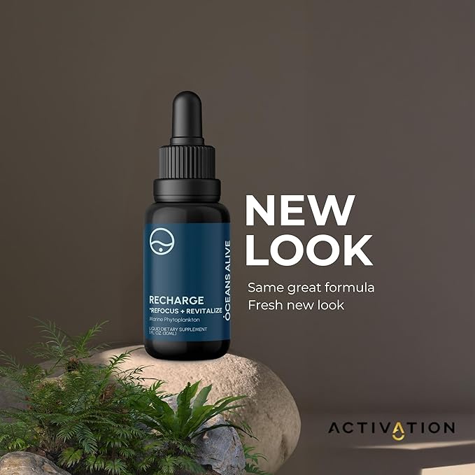 Activation Oceans Alive | 1 fl oz (30 ml) | Marine Phytoplankton Supplement | Chlorophyll &amp Mineral-Rich Formula for Energy &amp Focus | Natural Antioxidant Drops