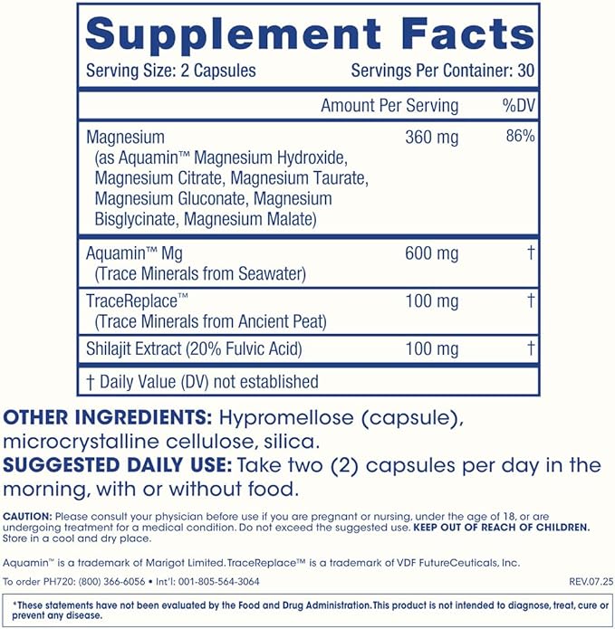 ProHealth Morning Mag™ Multi-Mineral with Shilajit Extract Triple Third-Party Lab Tested 60 Capsules