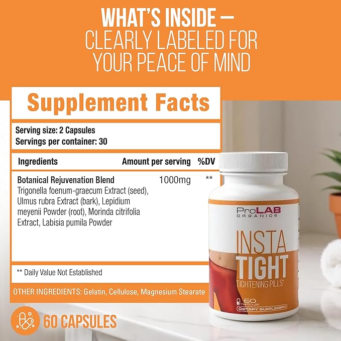 InstaTight Vaginal Tightening Pills – Natural Rejuvenation Supplement for Women. Supports Intimate Tone Firmness &amp pH Balance.