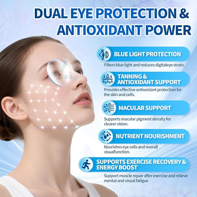 14-in-1 Astaxanthin 12mg &amp Lutein 40mg with Zeaxanthin Supplements 6 Month Supply Fresh Microalgae Source Supports Eye Skin Antioxidant Joint Circulatory Health Non-GMO Gluten Free 180 Soft