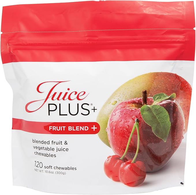 Juice Plus+ Fruit Blend Soft Chews (Chewables) - Boost Your Nutrition with 11 Fruits &amp Plant Ingredients - Vegan Gummy for Kids &amp Adults - Vitamins Whole Food Nutrition - 120 Chewables