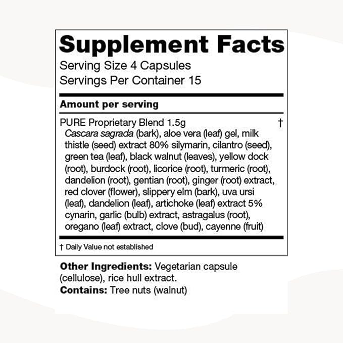 PURE Cleanse Capsules | Gentle Digestive Support for Women | Plant-Based Vegan &amp Non-GMO Formula | Supports Gut Health &amp Digestive Comfort | Clean Wellness Supplement | 60 Capsules