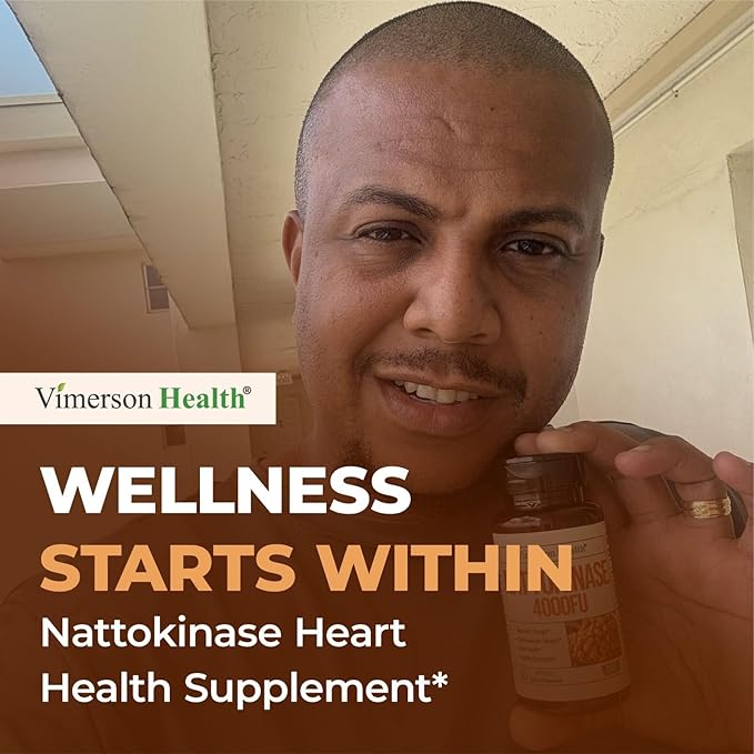 Nattokinase Supplement - Heart Health Supplements with Nattokinase 4000 FU - Max Strength Circulation Supplements - Systemic Enzymes for Healthy Circulation &amp Smooth Flow. Non-GMO &amp Vegan. 60