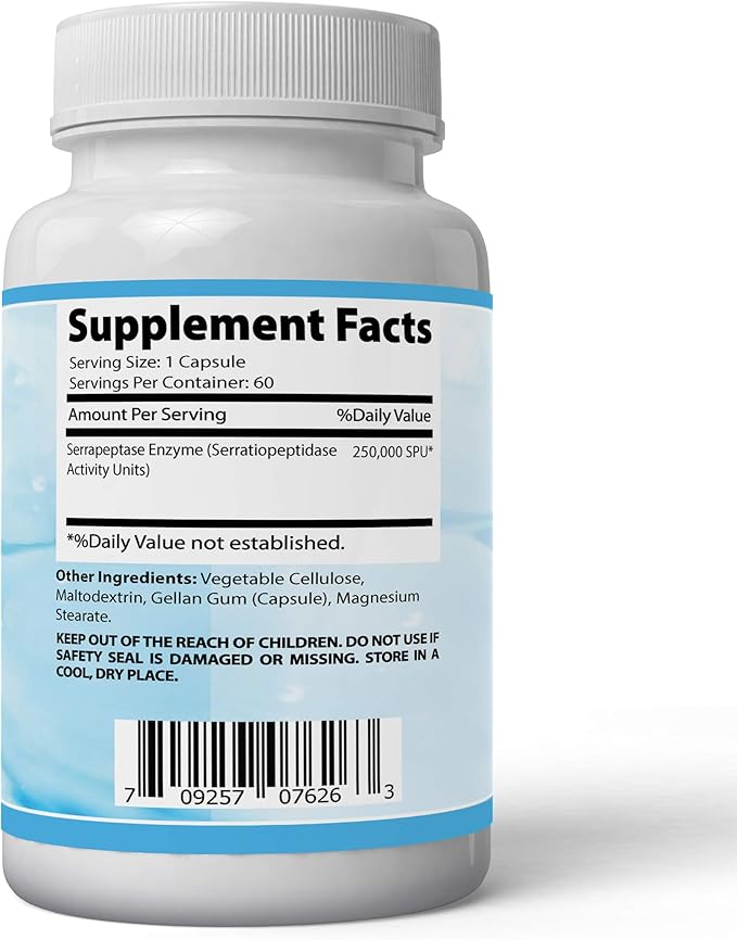 Absonutrix Serrapeptase 250000 Units serratiopeptidase antioxidant 60 Vegetable Capsules Made in USA