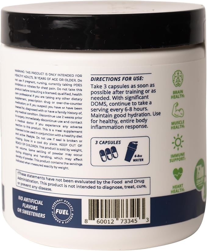 CREATINE HCl + Recovery Capsules for Men and Women Muscle &amp Brain Health Cognitive Function Immune Support - 90 Vegetable Capsules