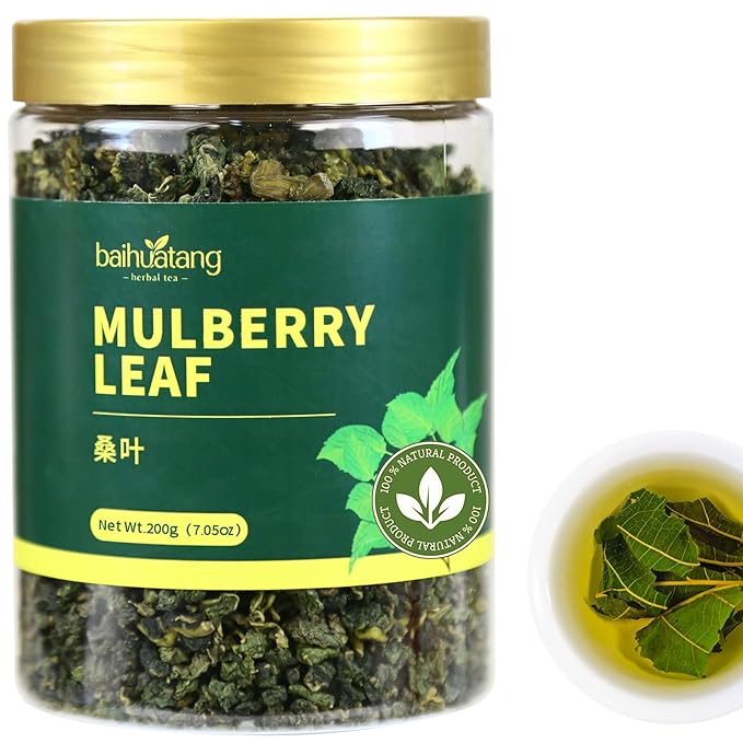 Baihuatang Natural Dried Mulberry Leaf 200g/7.05oz Premium Mulberry Leaves (桑叶茶) Sun-Dried Sugar-Free Caffeine-Free No Additive