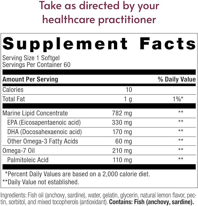 Bariatric Advantage OmegaVanta 10 - Omega Fish Oil - Enriched EPA &amp DHA - Enteric Softgel Design - Supports Heart Health* - Natural Lemon Flavor - 60 Softgels
