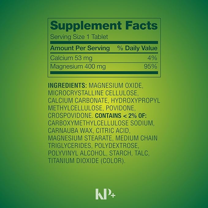 KP+ Magnesium Oxide 400 mg | 250 Tablets | Supports Bone Nerve &amp Muscle Health | Extra Strength Magnesium Supplement | Pack of 1