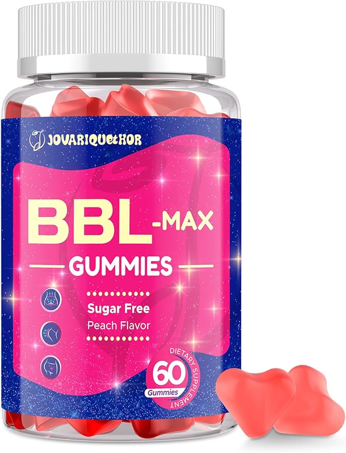 Jovariquethor Booty Gummies for Women - BBL Gummies with Multivitamins and Herbal Extracts - Peach Flavor - 60 Count