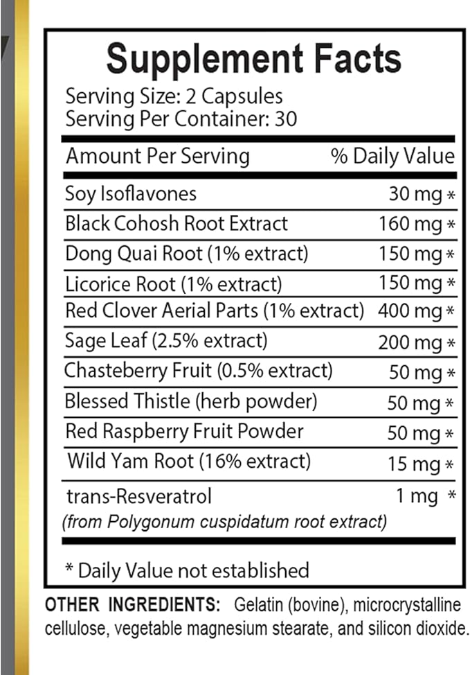 Female Desire &amp Energy Support | Soy Isoflavones &amp Red Clover Capsules | Women’s Balance Support Blend – 2 Bottles 120 Capsules