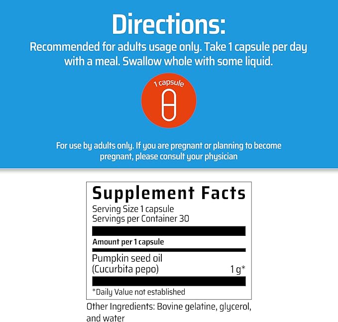 Sanhelios Curbita Bladder Caps Pumpkin Seed Oil 1000mg - Healthy Bladder Function Support Supplement for Men &amp Women - Non-GMO Sugar-Free Preservative-Free Gluten-Free - 60 Capsules - 2 Pack