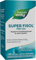 Nature's Way Super Fisol Fish Oil Omega 3 Supplements Enteric Coated Supports Cardiovascular and Joint Health* Mega Potency Omega-3s 180 Softgels (Packaging May Vary)