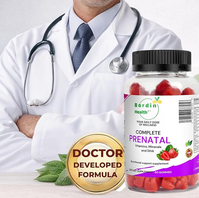 Complete Prenatal Vitamins Folic Acid Iron Choline for Neural Tube Support Omega-3 DHA for Fetal Brain Development Calcium-Helper D3 &amp K2 Non-GMO Vegan Gummies