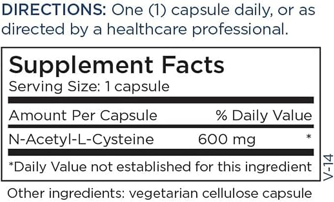 Metabolic Maintenance NAC 600 mg Capsules - N-Acetyl Cysteine 600 mg Supplement for Liver and Immune Support - Antioxidant Defense for Men and Women 50+ - 60 Capsules