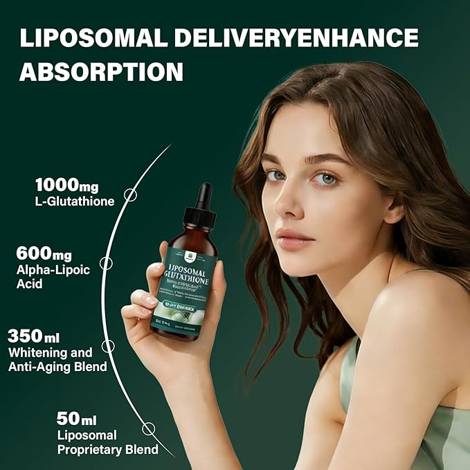 Liposomal Glutathione Liquid Drops 2000mg – Antioxidant Support Liquid Supplement with 600mgAlpha Lipoic Acid &amp Hyaluronic Acid | Vegan Non-GMO Soy &amp Gluten Free (4 FL OZ(Pack of 2))