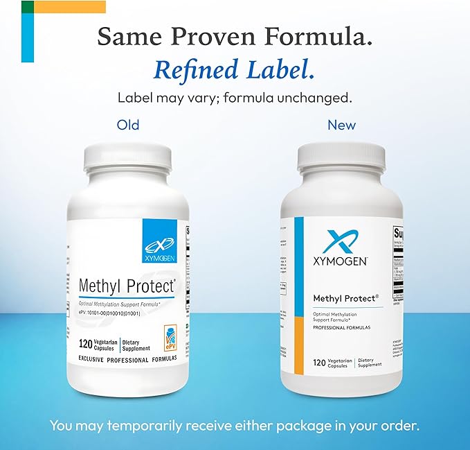 XYMOGEN Methyl Protect - 3400 mcg 5-MTHF (5-Methyltetrahydrofolate) - Cardiovascular &amp Neurological Support - Activated Vitamin B Supplement - Vegetarian &amp gluten-free - 120 Capsules