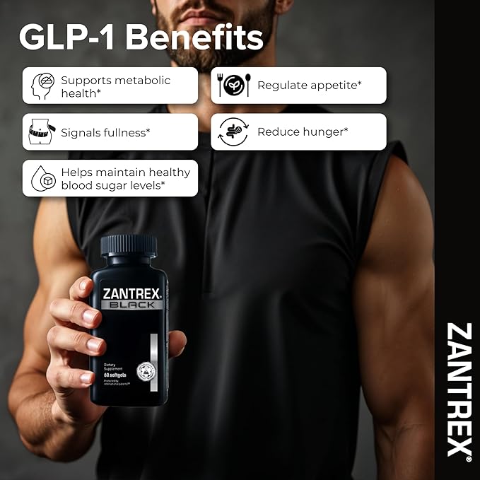 Zantrex Black – Naturally Boost GLP-1 &amp Metabolism Support | Thermogenic Energy Weight Management Formula | 120 Count
