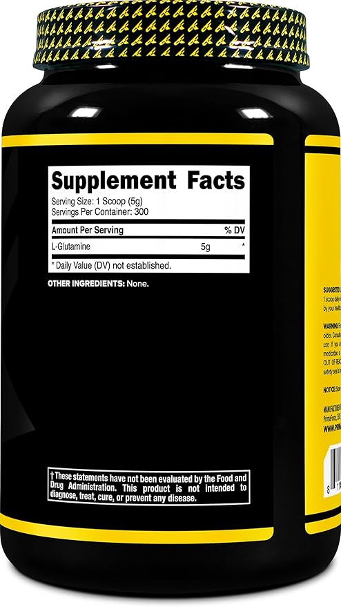 Primaforce L-Glutamine Powder 1500 Grams (1.5 KG) Unflavored - Pure L-Glutamine Powder 5g per Serving GMO-Free Gluten-Free 300 Servings