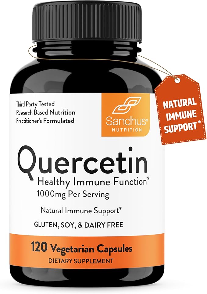 Sandhu's Quercetin 1000mg &amp Quercetin with Bromelain 1000mg Per Serving Bioflavonoids Supplement Complex| Supports Immune Health for Men &amp Women