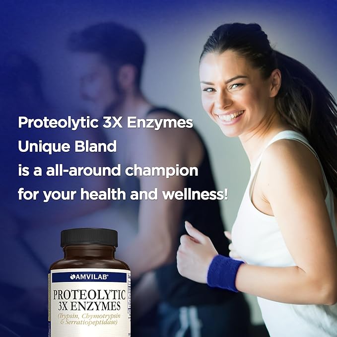 Proteolytic Enzymes 3X with SerrapeptaseTrypsin &amp Chymotrypsin | Reduces Edema &amp Irritation from Tissue Injury -Supports Body Wellness &amp Recovery- Digestive Supplement - 90 Capsules